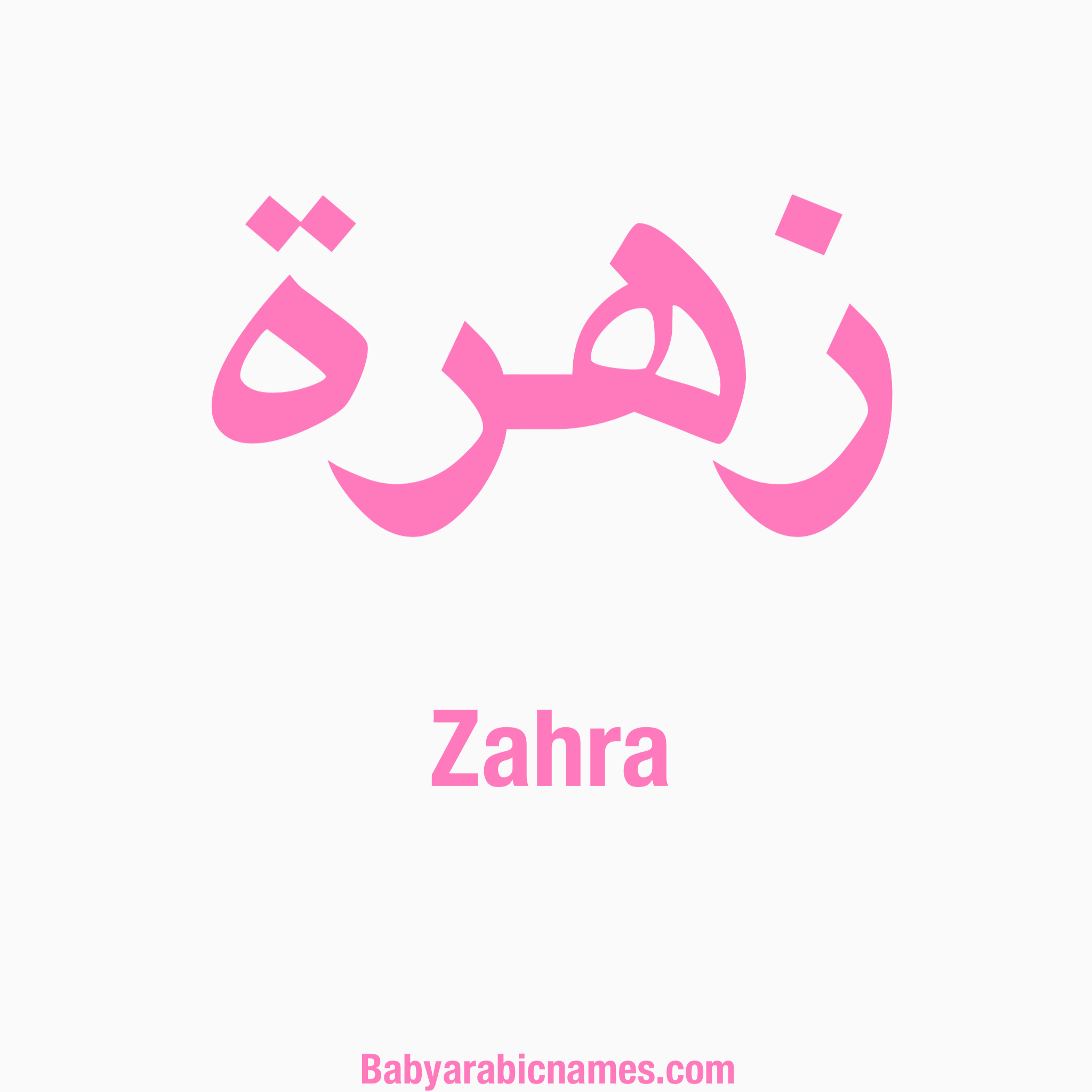 Zahra Baby Girl Arabic Name