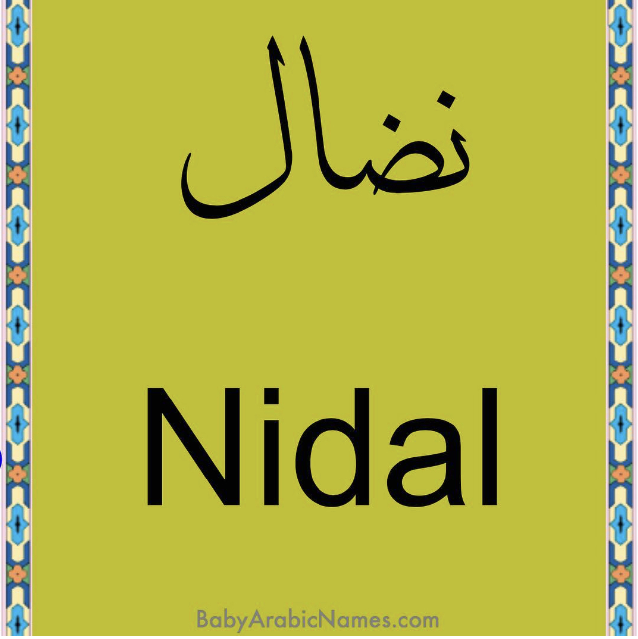 Nidal Unisex Arabic Name